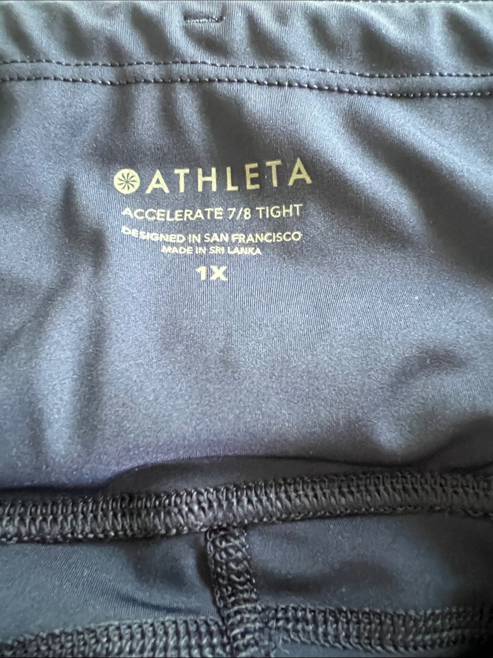 Athleta Navy Accelerate 7/8 Performance Tight